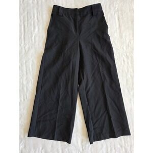 Joie Black Wide Leg Cropped Pants Elastic‎ Waist Size 4